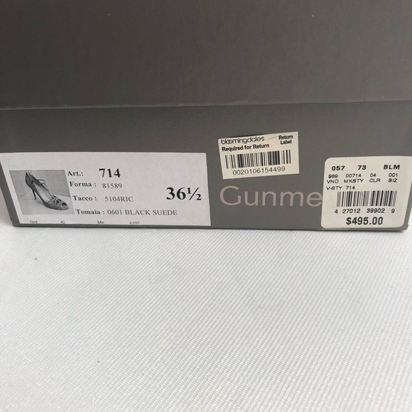 Gunmetal brand black suede stiletto heels - Picture 8 of 8